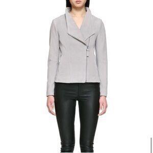 MACKAGE Cleo Grey Moto Style Suede Jacket
